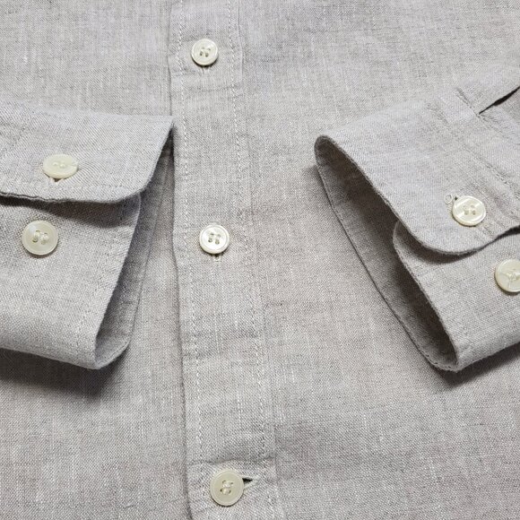 Banana Republic BR Mens Shirt 100% Linen Sze Small Button Up Long Sleeve Coastal - Picture 7 of 15